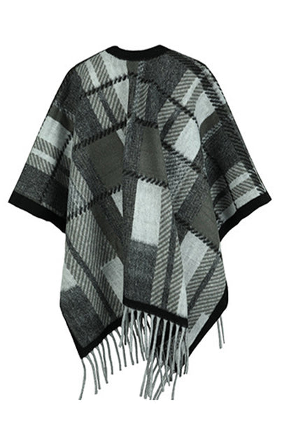 Cloak Sleeve Fringe Detail Poncho Easy Apparels
