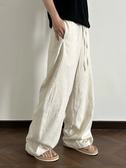 Men's Casual Wide Leg Pants Ivory Easy Apparels