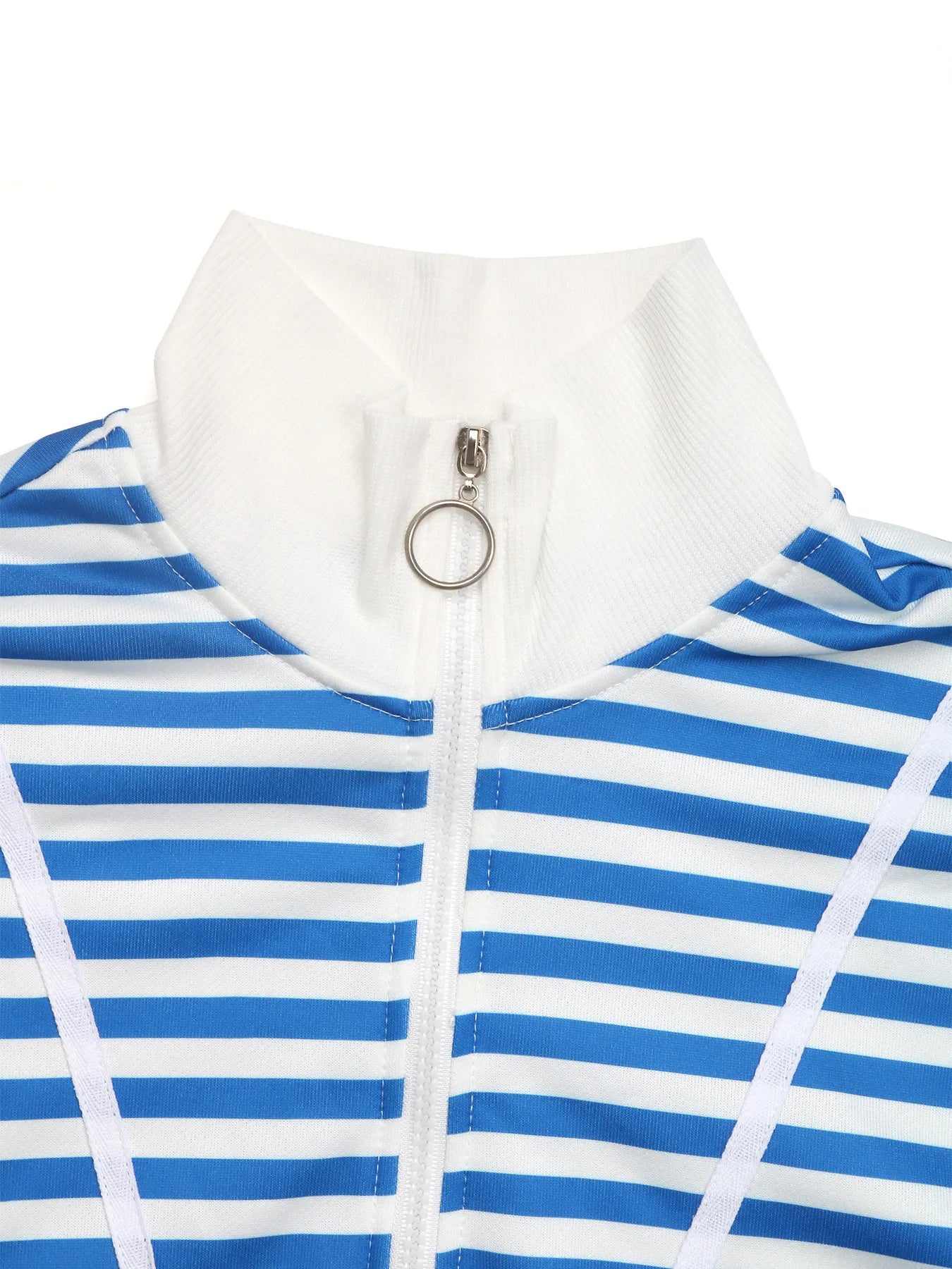 Trendsi Striped Quarter Zip Long Sleeve Hoodie