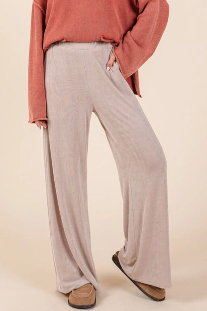 Mittoshop Elastic Waist Pants with Side Pockets Dust Storm Easy Apparels