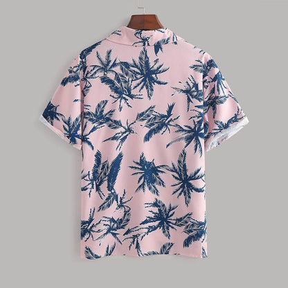 Men's Full Size Tropical Print Hawaiian Style Top and Shorts Set Plus Size Easy Apparels