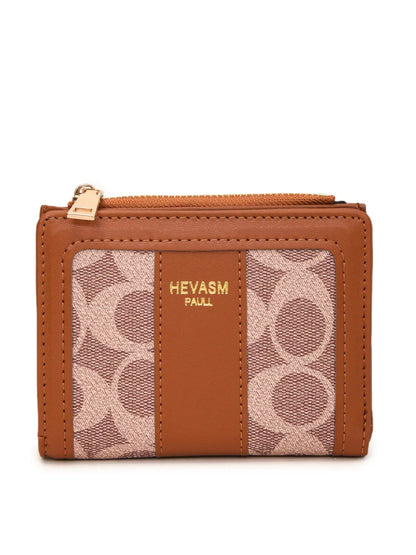 PU Leather Card Case Caramel One Size Easy Apparels