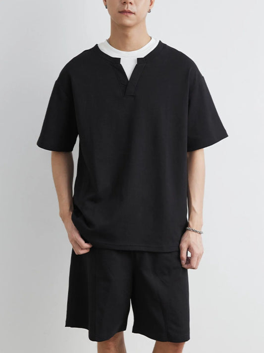 Men's Plus Size Half Sleeve Top and Shorts Set Easy Apparels