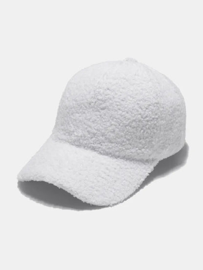 Sherpa Solid Color Baseball Cap White One Size Easy Apparels