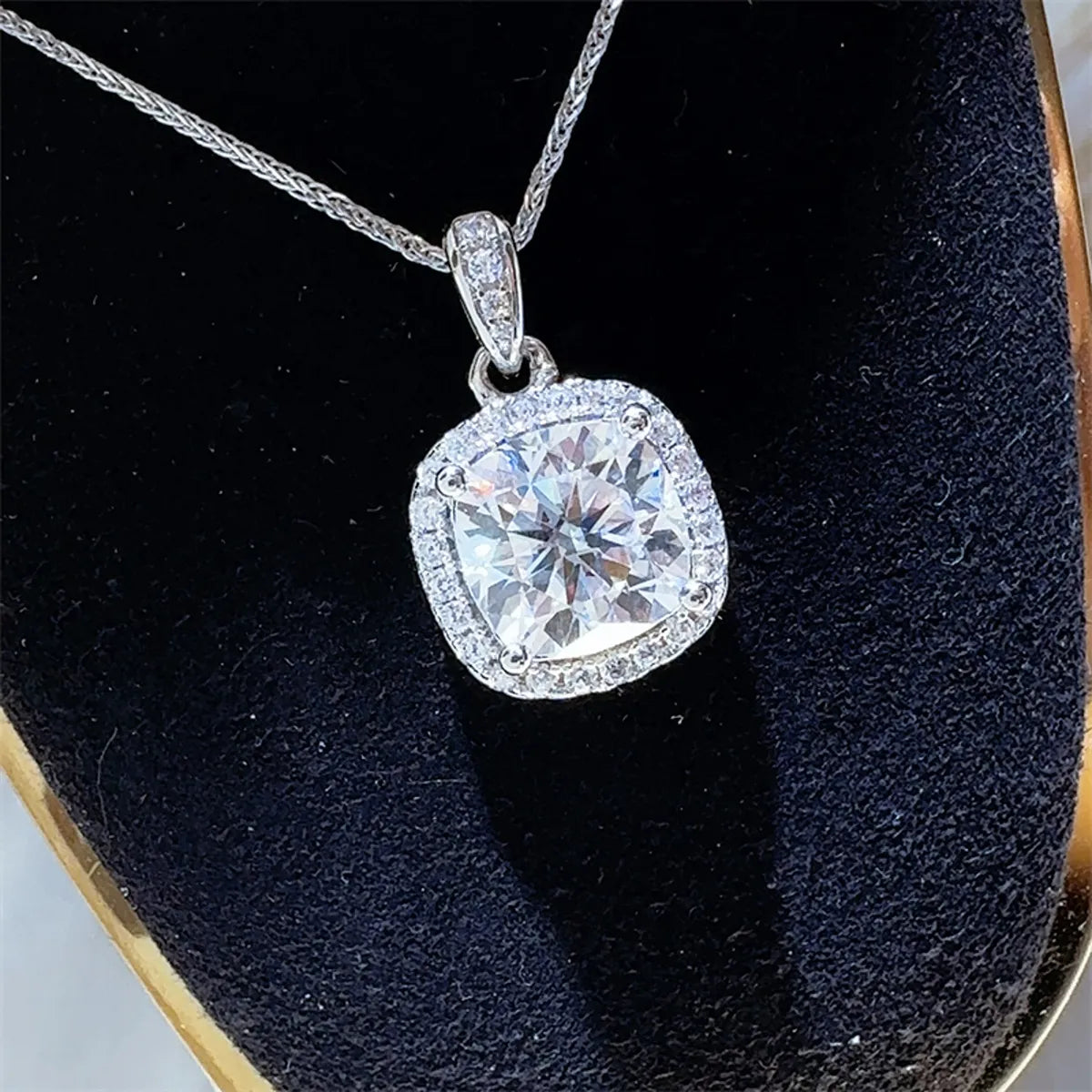 5 Carat Moissanite 925 Sterling Silver Necklace Easy Apparels