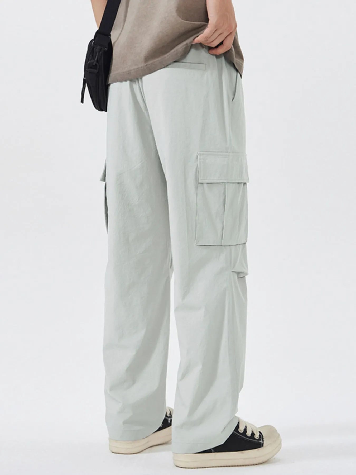 Men's Full Size Multi-Pocket Tactical Cargo Pants with Drawstring Waist Plus Size Easy Apparels