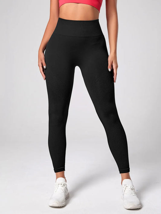 High Waist Active Leggings Black Easy Apparels