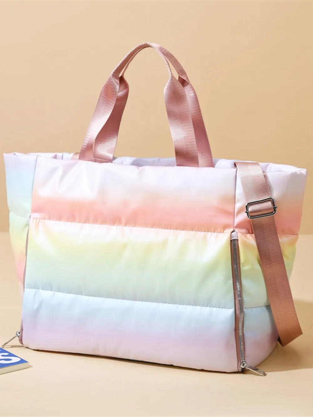 Gradient Quilted Travel Bag with Side Zippers Easy Apparels