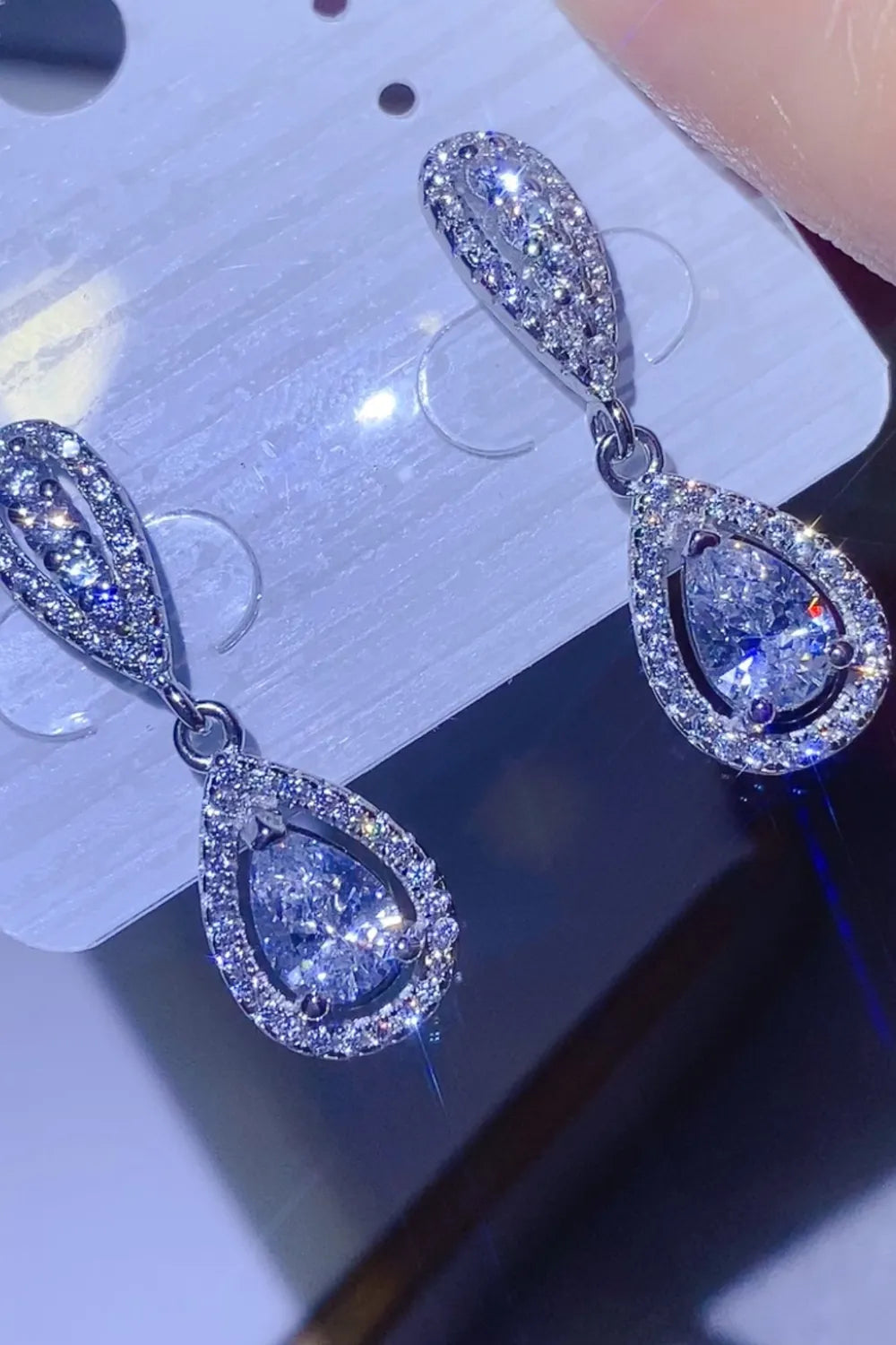 2 Carat Moissanite 925 Sterling Silver Teardrop Earrings Easy Apparels