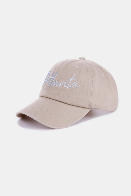 Zenana Washed ATLANTA Embroidered Baseball Cap Easy Apparels