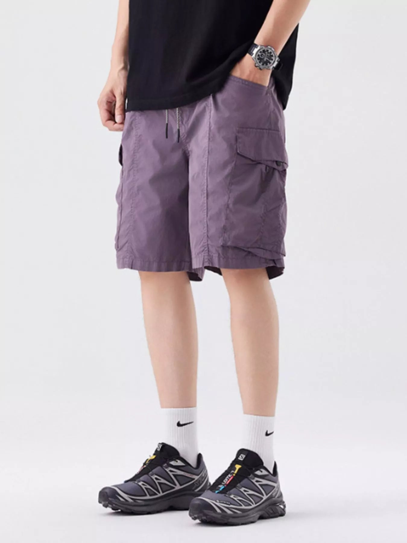 Men's Full Size Drawstring Cargo Shorts Plus Size Easy Apparels