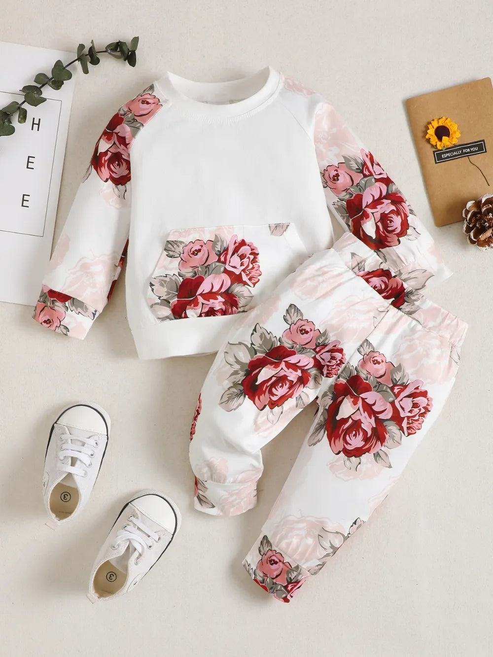 Children's Floral Top and Pants Set Floral Easy Apparels