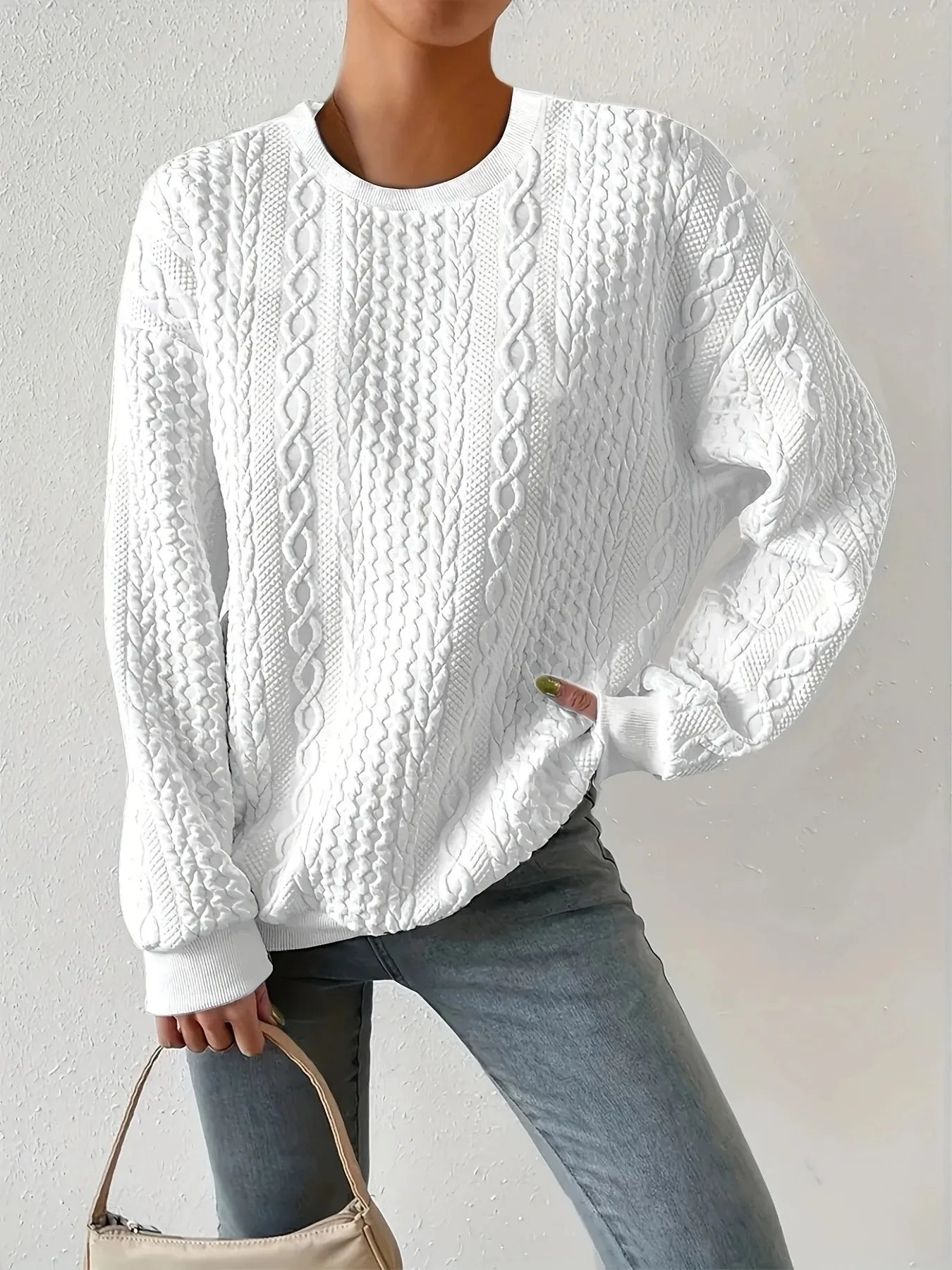 Trendsi Round Neck Long Sleeve Sweatshirt