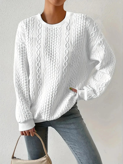 Trendsi Round Neck Long Sleeve Sweatshirt