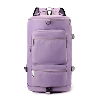 Multi Pocket Travel Backpack Bag Lilac One Size Easy Apparels