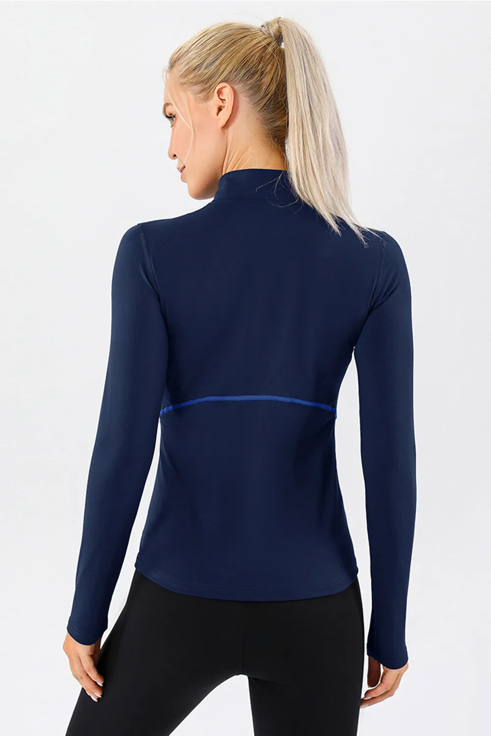 Mock Neck Quarter Zip Active T-Shirt Easy Apparels