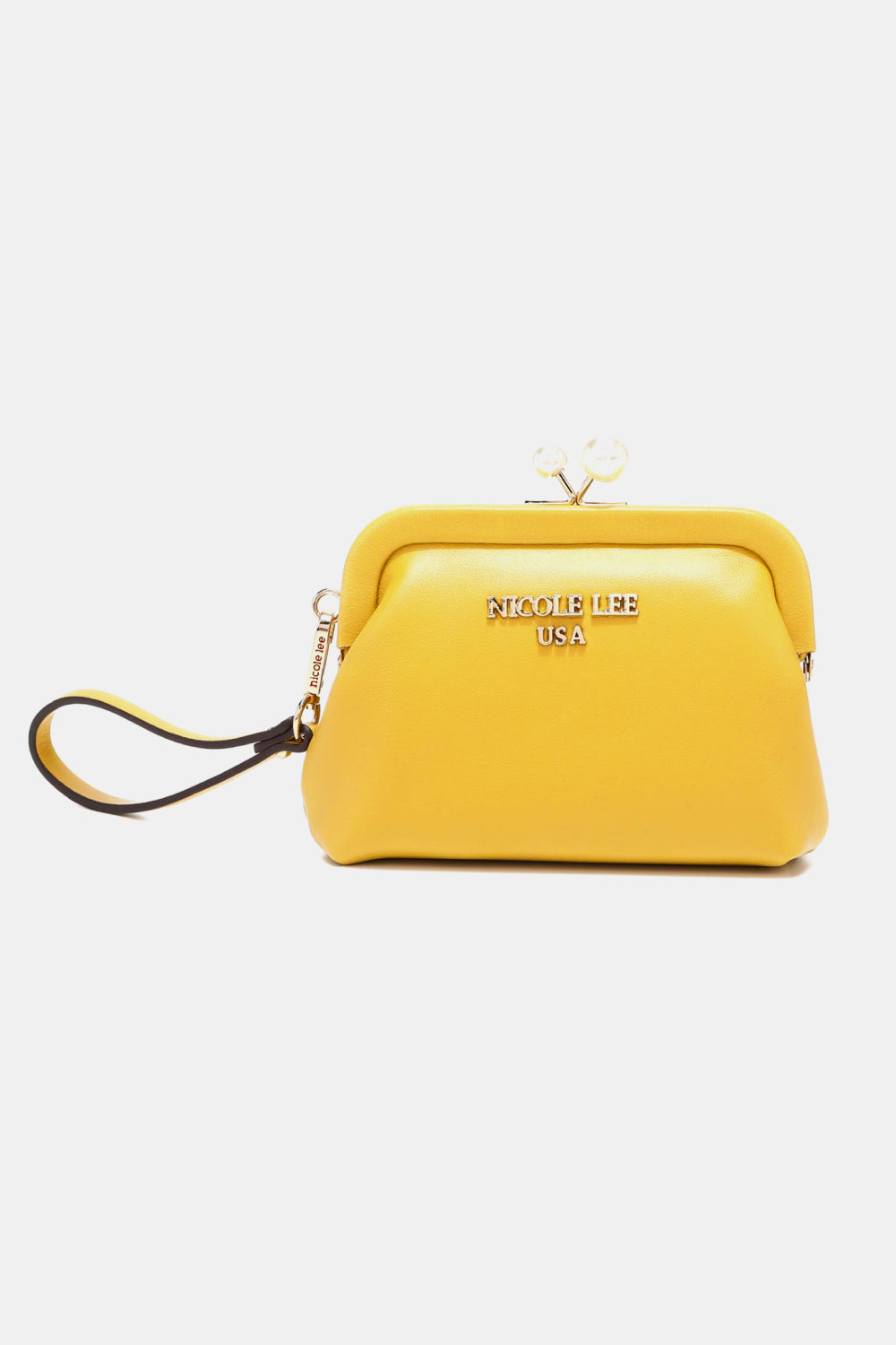 Nicole Lee USA Elise Pearl Coin Purse Mustard One Size Easy Apparels