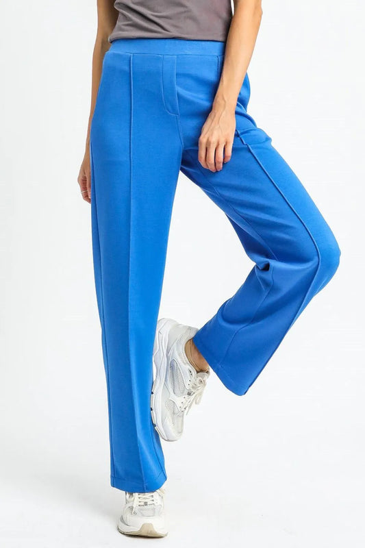 Umgee High Waisted Wide Leg Pants Sky Blue Easy Apparels
