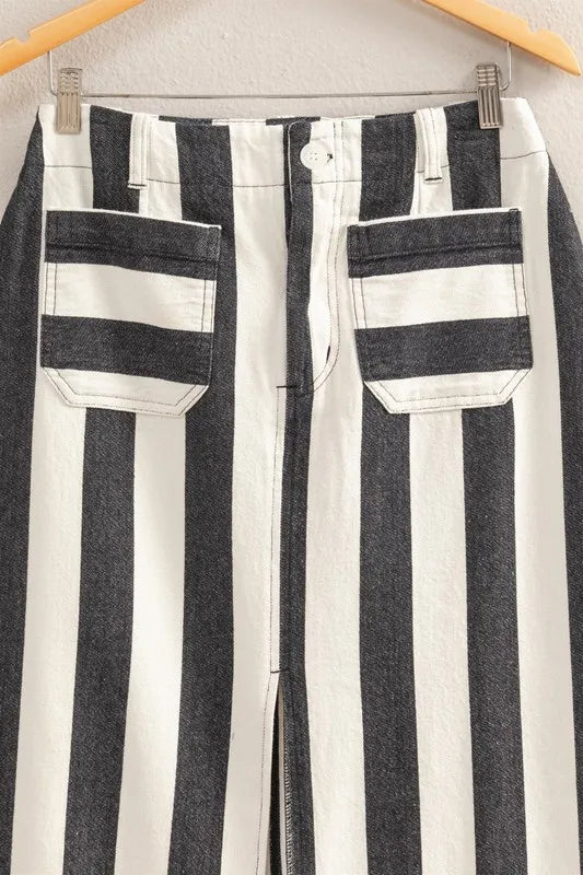 HYFVE Striped Pocket Detail Maxi Skirt Easy Apparels