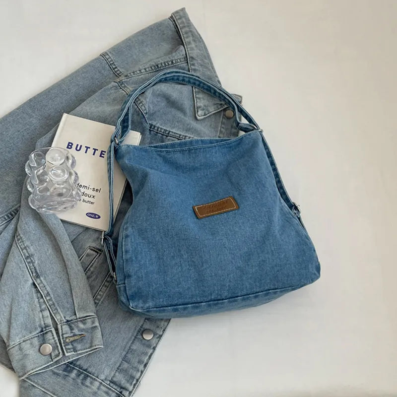 Adjustable Strap Denim Shoulder Bag Easy Apparels