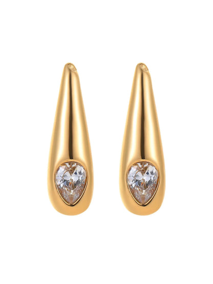 18K Gold-Plated Zircone Teardrop Earrings Easy Apparels
