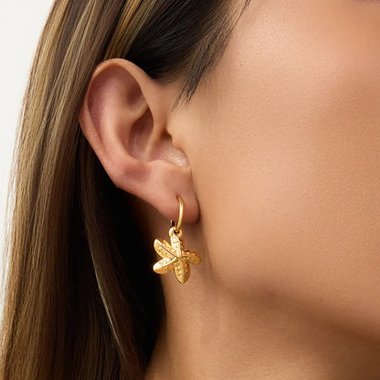 Vintage Gold Seashell & Starfish Drop Earrings Easy Apparels