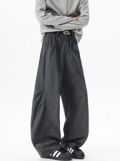 Men's Wide Leg Jeans Grey Easy Apparels