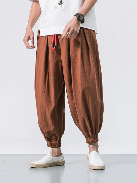 Men's Plus Size Casual Drawstring Joggers Coffee Easy Apparels