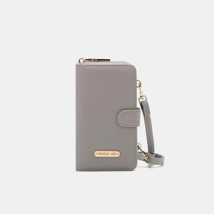 Nicole Lee USA 2 Piece Phone Case Crossbody Wallet Grey One Size Easy Apparels