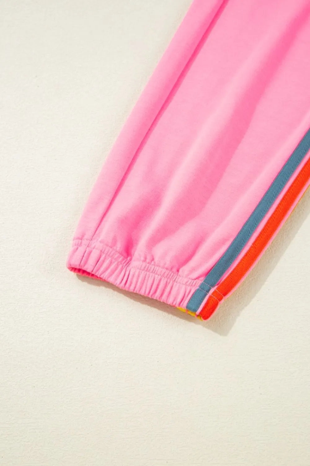 Contrast Striped Elastic Waist Active Pants Easy Apparels