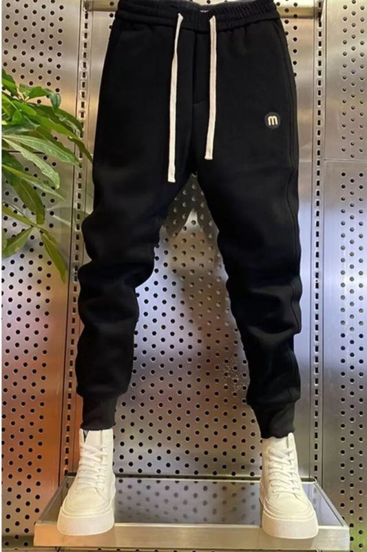 Men's Plus Size Casual Drawstring Joggers Black Easy Apparels