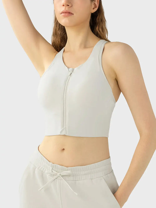 Millennia Wide Strap Sport Bra Ivory Easy Apparels