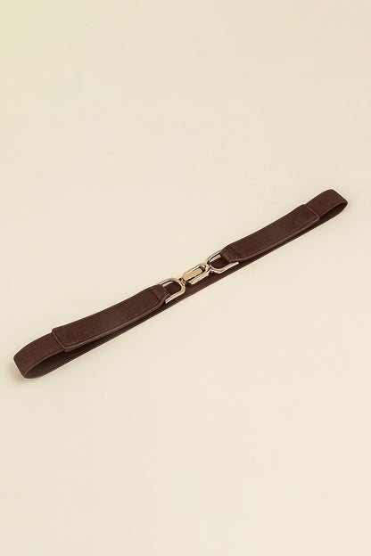 Alloy Buckle Elastic Belt Mocha One Size Easy Apparels