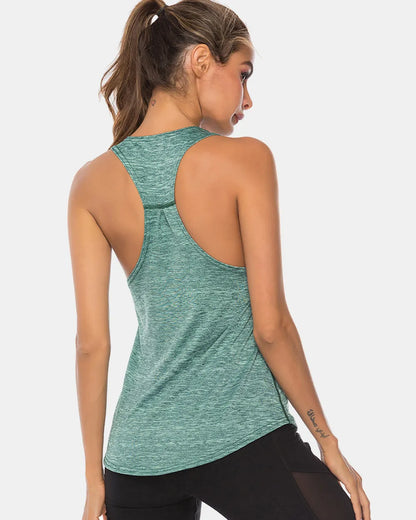Full Size Scoop Neck Wide Strap Active Tank Easy Apparels