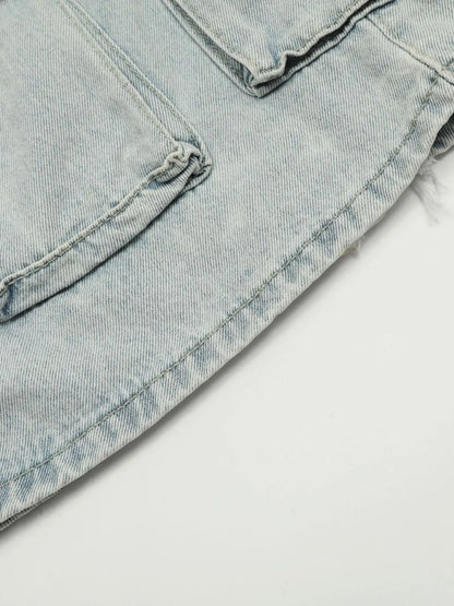 Men's Wide Leg Cargo Denim Shorts Easy Apparels