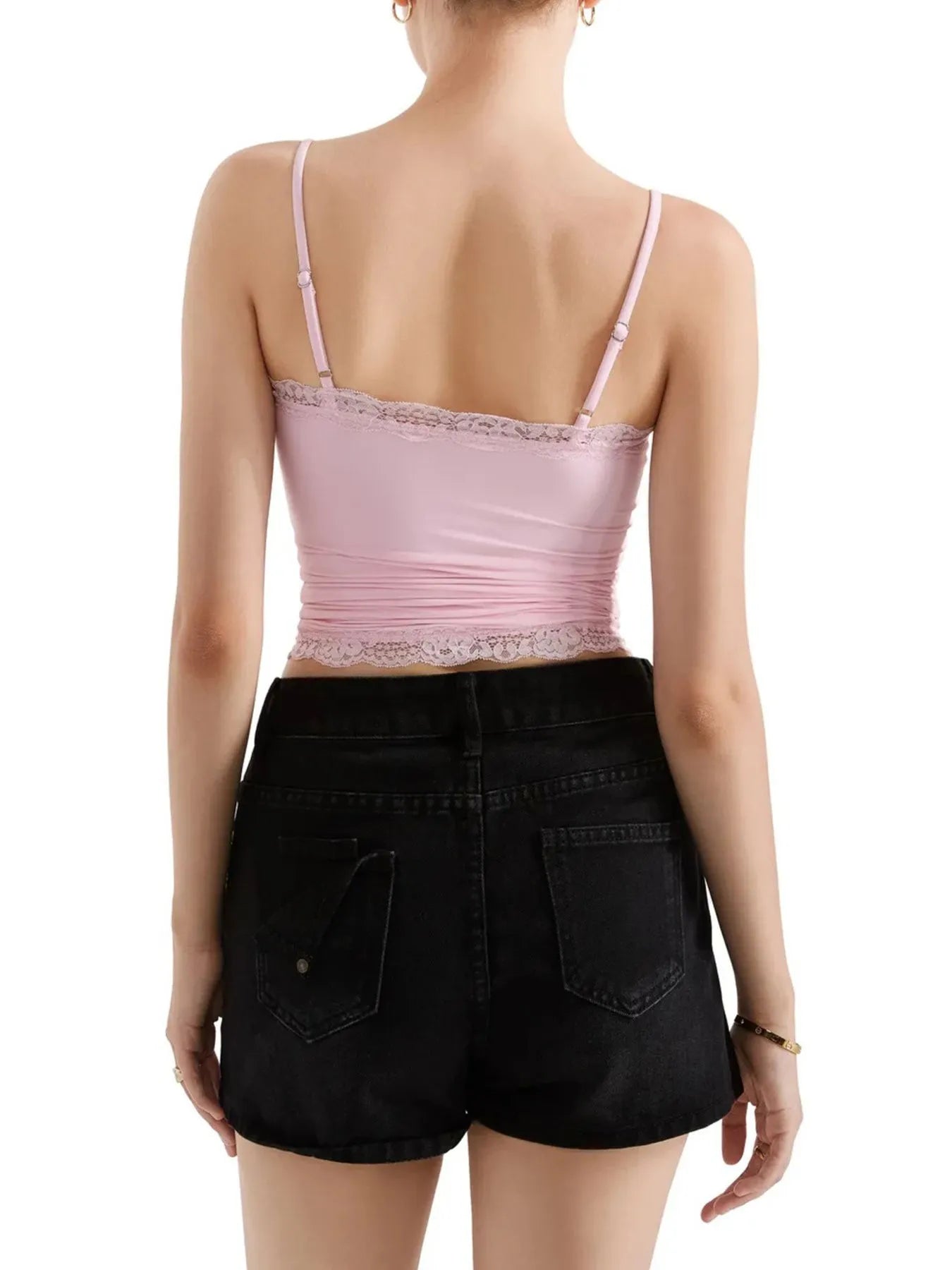 Trendsi Lace Trim Cami Top