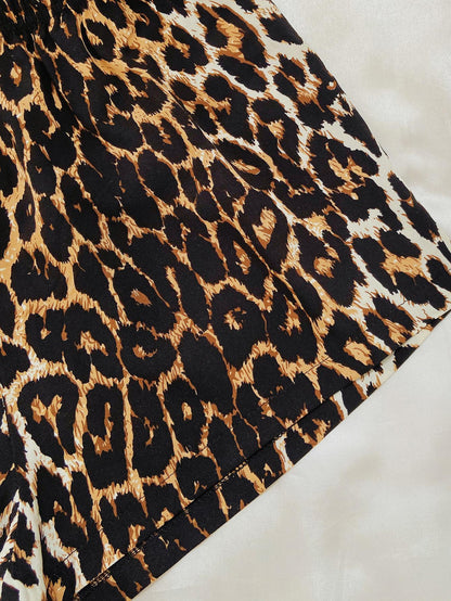 Leopard Lip Graphic Top and Shorts Lounge Set Easy Apparels