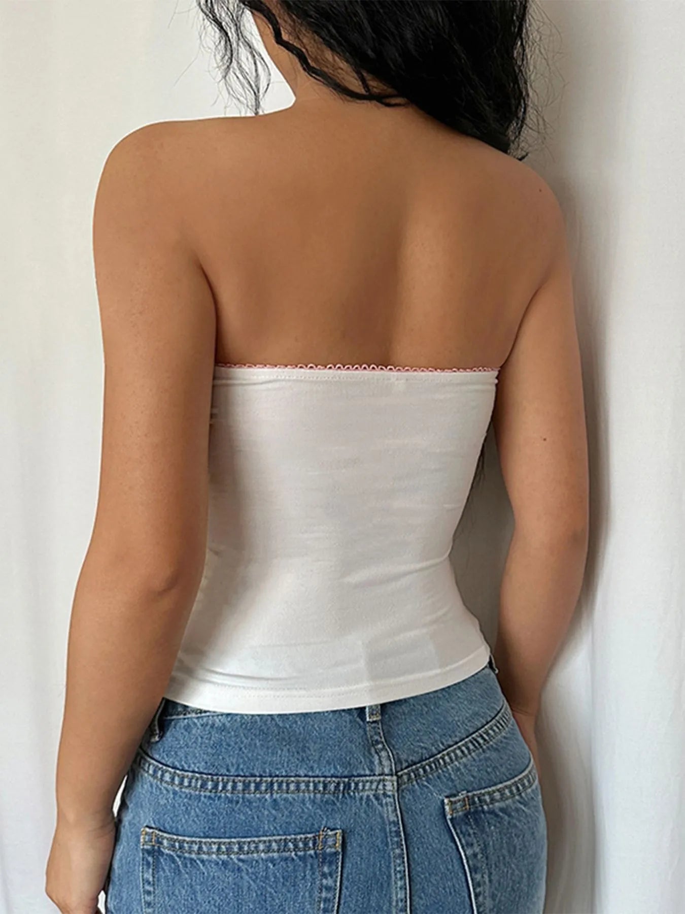 Trendsi Lace Trim Tube Top