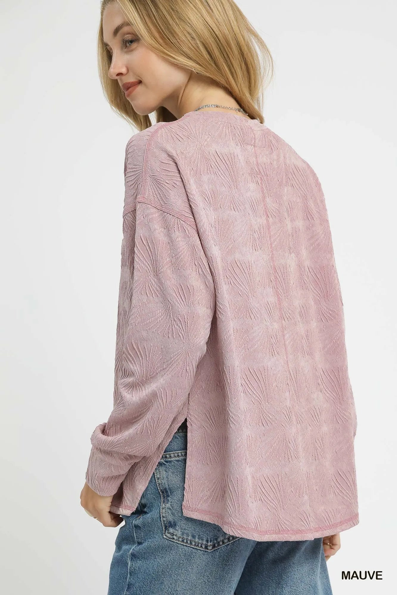 Trendsi Umgee Textured Knit Long Sleeve Top