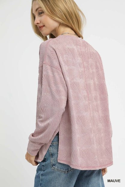 Trendsi Umgee Textured Knit Long Sleeve Top