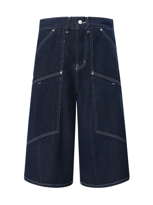 Men's Wash Cargo Denim Shorts Dark Blue Easy Apparels