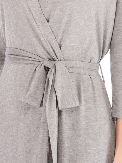 Plunge Tie Front Night Dress Easy Apparels