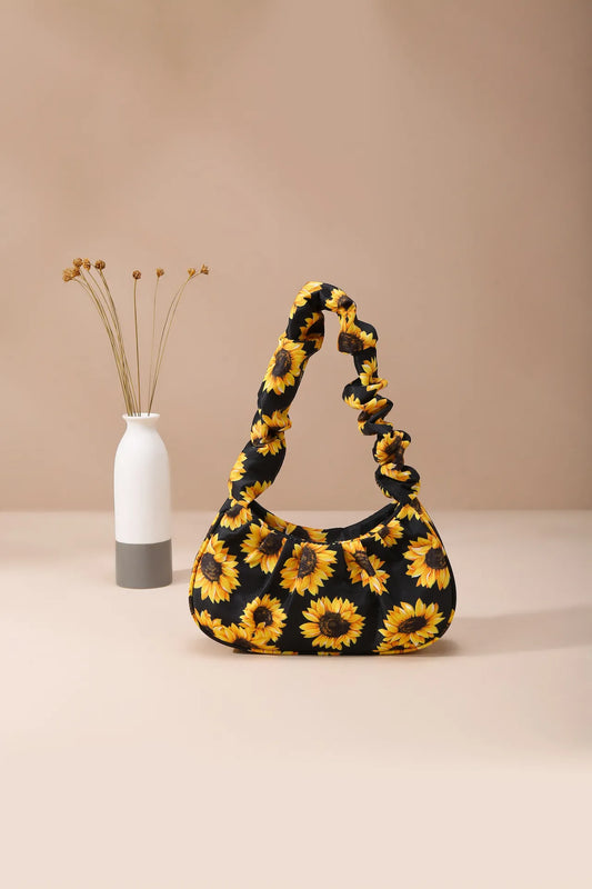 Sunflower Print Shoulder Bag Yellow onesize Easy Apparels