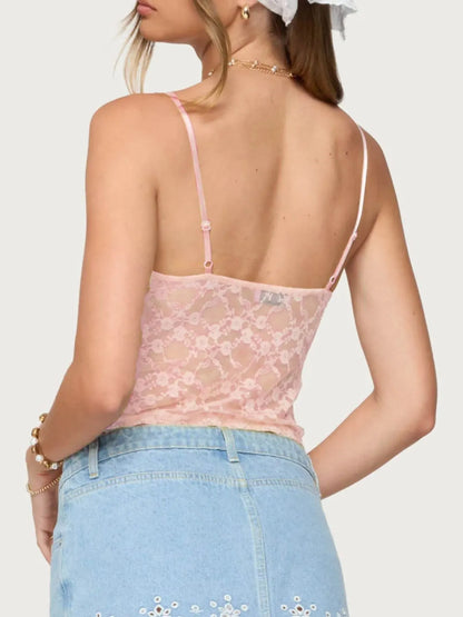 Trendsi Adjustable Strap Lace Cami