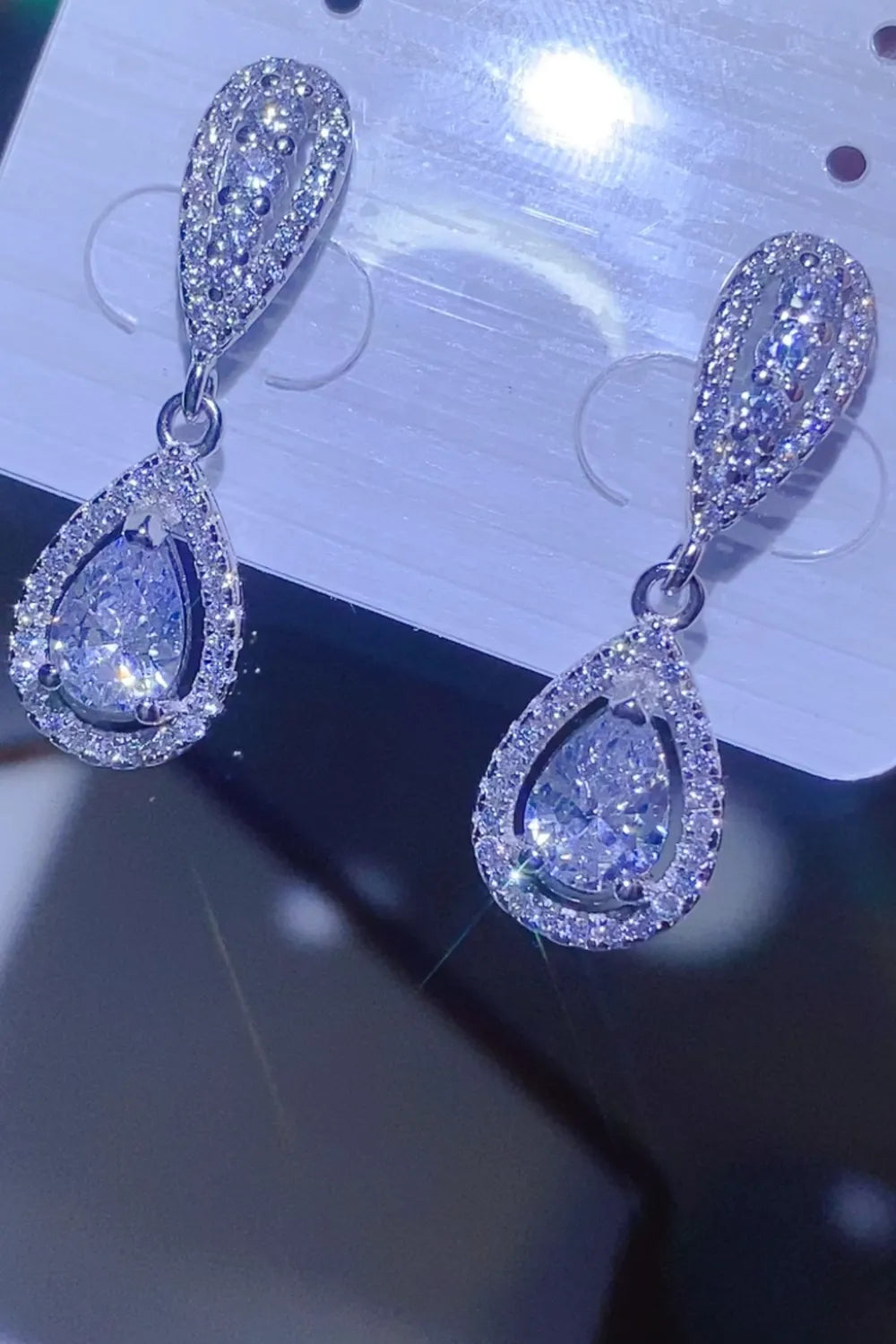 2 Carat Moissanite 925 Sterling Silver Teardrop Earrings Easy Apparels