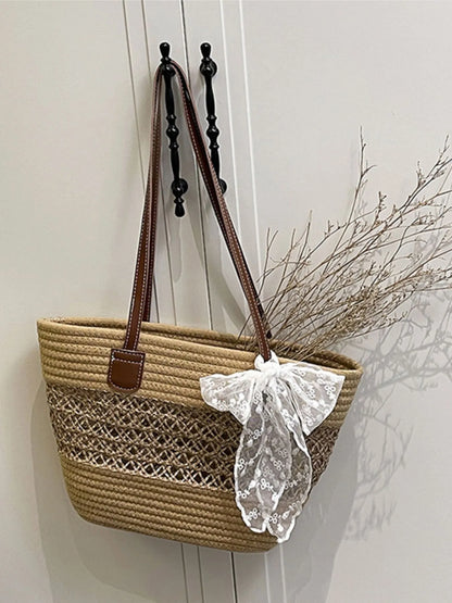 Woven Straw Shoulder Bag Easy Apparels