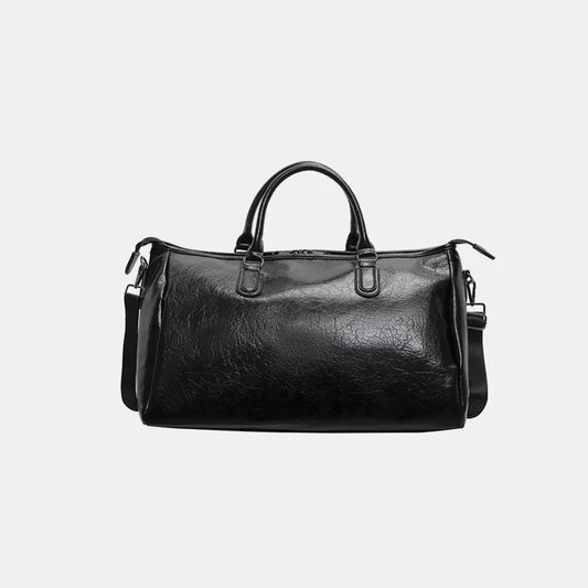PU Leather Oversize Travel Bag Black One Size Easy Apparels