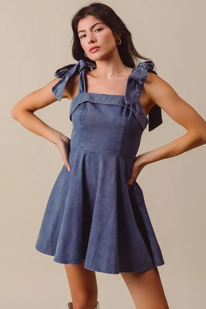 SO ME Fit and Flare Washed Gameday Dress Easy Apparels
