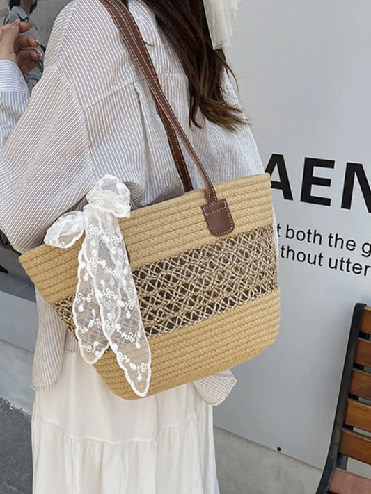 Woven Straw Shoulder Bag Easy Apparels