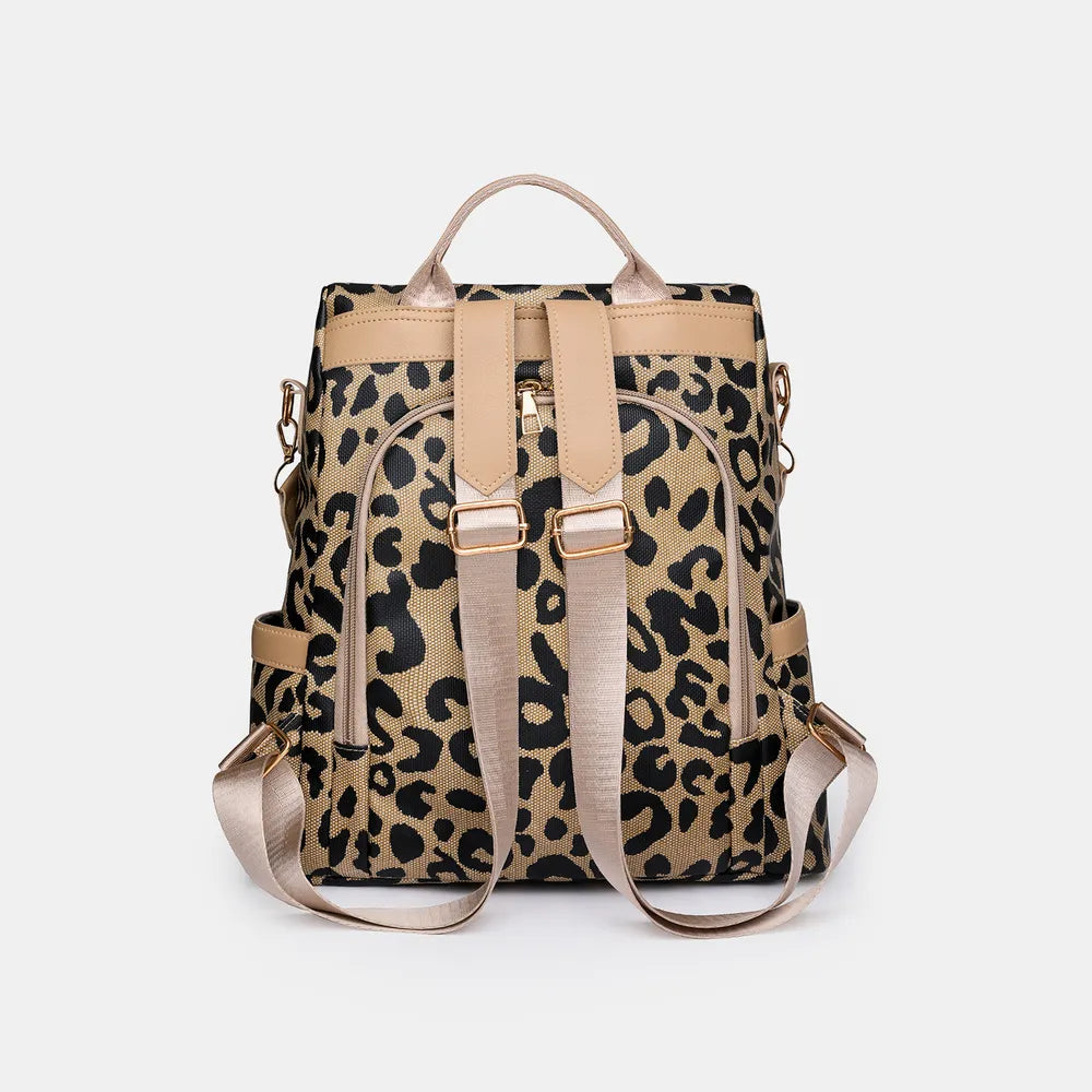 Leopard PU Leather Backpack Bag Easy Apparels